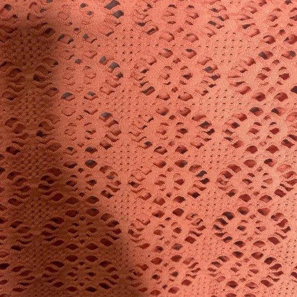 Free people beach womens crotchet crop tank peach beach coastal summer Large - Picture 4 of 10